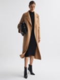 Reiss Petite Emile Long Belted Trench Coat, Camel