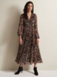 Phase Eight Jovie Leopard Print Plisse Maxi Dress, Multi