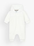 BOSS Baby Logo Faux Fur Hooded Overalls, Off White