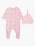 BOSS Baby Logo Heart Sleepsuit & Hat Set, Light Pink