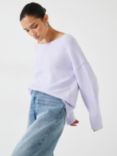 HUSH Lilly Slouchy Fit Wool Blend Jumper, Soft Lilac