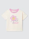 John Lewis ANYDAY Baby Smile T-Shirt, Pink/Multi