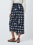 John Lewis Haze Spot Print Linen Blend Skirt