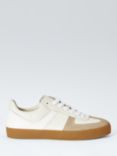 John Lewis Felixe Leather Two Tone Vulcanised Trainers, Off White