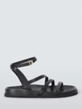 John Lewis Lama Leather Strappy Footbed Sandals, Black