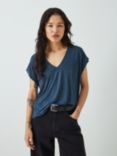 AND/OR Cecile V-Neck T-Shirt, Denim Blue Marl