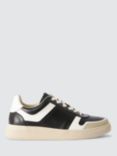 John Lewis Flynne Leather Collegiate Cupsole Trainers, Black