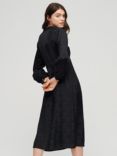 Superdry Lace Trim Midi Dress, Urban Black