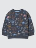John Lewis Baby Animal Sweatshirt, Blue/Multi