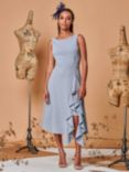 Jolie Moi Ruffle Detail Midi Dress, Dusky Blue