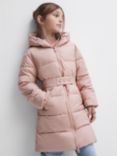 Reiss Kids' Tia Longline Padded Coat, Pink
