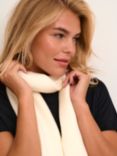 KAFFE Lotte Tight Knitted Long Scarf, Chalk