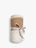The Little Tailor Supersoft Cotton Stripe Baby Blanket, Tan