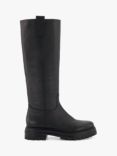 Dune Tristina Chunky Sole Leather Knee Boots, Black