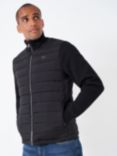 Crew Clothing Dartmouth Wool Blend Hybrid Quilted Jacket, Black