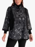 chesca Abstract Floral Print Contrast Panels Jacket, Black/White