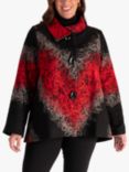 chesca Scribble Embroidered Jacket, Black/Red