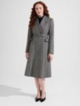 Hobbs Sian Wool Blend Coat, Black/Ivory