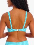 Freya Jewel Cove Stripe Underwired Plunge Bikini Top, Turquoise/Multi