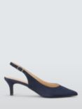 John Lewis Greece Kitten Heel Slingback Court Shoes, Blue Suede
