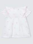 John Lewis Baby Star Frill Sleeve Dress, White