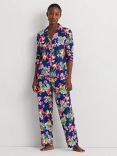 Lauren Ralph Lauren Floral Notch Neck Pyjamas, Navy/Multi
