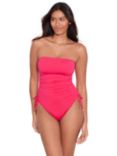 Lauren Ralph Lauren Ruched Strapless Swimsuit, Bright Pink
