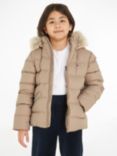 Tommy Hilfiger Kids' Padded Fur Hood Jacket, Merino