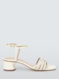 John Lewis Ivie Block Heel Strappy Leather Sandals, Off White