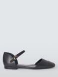 John Lewis Harrie Leather Toe Cap Open Ballerina Pumps, Navy/Black