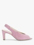 Gabor Eternity Suede Peep Toe Court Shoes, Pink
