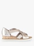 Gabor Truth Wide Fit Multi Cross Strap Wedge Sandals, Puder