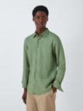 John Lewis Linen Long Sleeve Shirt, Loaden Forest