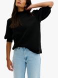 MY ESSENTIAL WARDROBE Puff Sleeve Turtleneck Blouse, Black