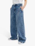 MY ESSENTIAL WARDROBE Tusa Baggy Fit Regular Waist Jeans, Medium Blue Wash