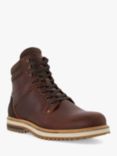 Dune Callen Plain Toe Hybrid Sole Boots, Dark Brown-leather