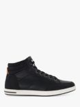 Dune Sutton Leather High-Top Trainers, Black