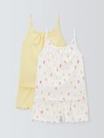 John Lewis Kids' Pineapple Heart Print Shorts Swing Pyjamas Set, Pack of 2