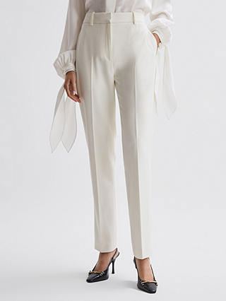 Reiss Mila Slim Fit Trousers, Off White