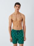 John Lewis Embroidered Seersucker Lemon Swim Shorts, Green/Multi
