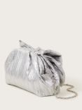 Monsoon Bow Detail Clutch Bag, Silver