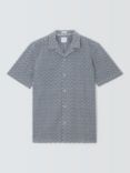 John Lewis Short Sleeve Crochet Shirt, Blue