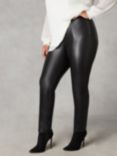 Live Unlimited Curve Faux Leather Straight Leg Trousers, Black