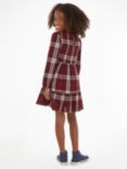 Tommy Hilfiger Kids' Tartan Check Dress, Red/Multi