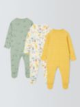 John Lewis Baby Safari Print Sleepsuit, Pack of 3, Multi