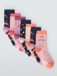 John Lewis Kids' Cotton Rich Party Cat Stripe Socks, Pack of 7, Multi