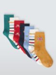 John Lewis Kids' Cotton Rich Sports Stripe Socks, Pack of 7, Multi