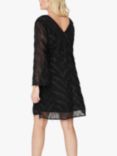 A-VIEW Elina Feather Glitter Mini Dress, Black