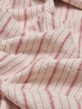 Piglet in Bed Ticking Stripe Linen Flat Sheet, Mineral Red