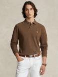 Polo Ralph Lauren Custom Slim Fit Long Sleeve Polo Shirt, Brown Chocolate